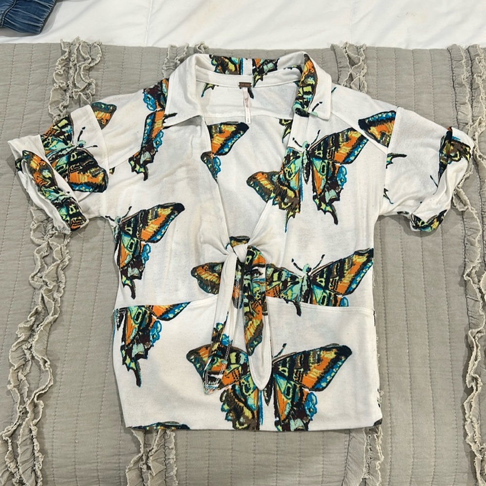 Free people collared top